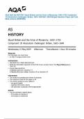 2024 AQA AS HISTORY Stuart Britain and the Crisis of Monarchy, 1603–1702 Component 1D Absolutism challenged: Britain, 1603–1649 MAY 2024 Merged Question Paper and Final Mark scheme {VERIFIED}