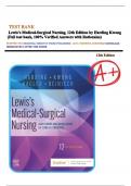 Test Bank for Lewis’s Medical-Surgical Nursing, 12th Edition by Harding Kwong // Full test bank, 100% Verified Answers with Rationales // LATEST