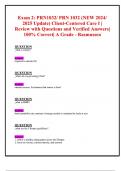 Exam 2: PRN1032/ PRN 1032 Client-Centered Care I Exam Review (2023/2024 Newly Updated) | Questions and Verified Answers| Rasmussen.