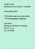 Toelatingstoets samenvatting PABO rekenen en wiskunde 2025 + 86 oefenvragen met antwoorden + 67 belangrijkste kernbegrippen uitgelegd - Nieuw 2025