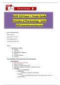 NUR210 / NUR 210 Exam 1 Study Guide (Latest 2025 / 2026): Principles of Pharmacology - Galen Reviewed Guide with solutions (A+ Guarantee)