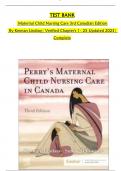 Test Bank for Maternal Child Nursing Care 3rd CANADIAN Edition Keenan Lindsay Chapter 1 - 55 Updated GRADED A+ (VERIFIED)