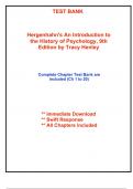 Test Bank for Hergenhahn's An Introduction to the History of Psychology, 9th Edition by Henley (All Chapters included)