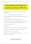 News Reporting & Writing Exam 2 Questions and Answers 100% Pass