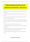 Beginning Reporting Final Exam Questions and Answers | Reviewed