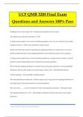 UCF QMB 3200 Final Exam Questions and Answers 100% Pass