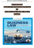 Solution Manual For Business Law: Text & Exercises, 10th Edition by Roger LeRoy Miller, William E. Hollowell, Verified Chapters 1 - 43, Complete Newest Version