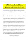 TEXES Social Studies 4-8 Exam Questions and Answers 100% Pass