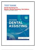 Test Bank for Modern Dental Assisting, 14th Edition by Debbie S. Robinson|9780323882422|Chapters 1-42|LATEST