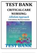 TEST BANK FOR Critical Care Nursing A Holistic Approach 11th Edition Morton Fontaine test bank 2025 COMPLETE CHAPTERS |STUDY GUIDE | A+ GRADED