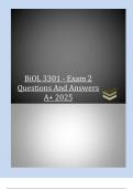 BiOL 3301 - Exam 2 Questions And Answers  A+ 2025