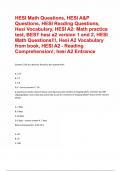 HESI Math Questions, HESI A&P Questions, HESI Reading Questions, Hesi Vocabulary, HESI A2 Math practice test, BEST hesi a2 version 1 and 2, HESI Math Questions