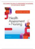 TEST BANK FOR HEALTH ASSESSMENT IN NURSING 6TH EDITION BY WEBER