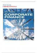 Test Bank for Corporate Finance by Jonathan Berk & Peter DeMarzo, 6th Edition| 9780137844906| All Chapters 1-31| LATEST