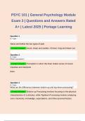 PSYC 101 | General Psychology Module Exam 3 | Questions and Answers Rated A+ | Latest 2025 | Portage Learning