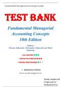 Test Bank for Fundamental Managerial Accounting Concepts, 10th Edition by Thomas Edmonds