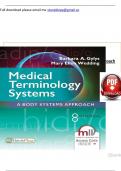 TEST BANKMedical Terminology Systems: A Body Systems Approach 8th Edition by Gylys & Wedding Chapter 1 to 15