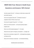 NRNP 6552 Final- Women's Health Exam  Questions and Answers 100% Solved