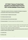 ATI TEAS 7 Science Pretest Exam  Questions and Rationalized Answers  100% Verified (Multiple Choice Exam) 