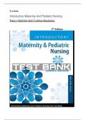  Test Bank - Introductory Maternity and Pediatric Nursing, 5th Edition ( Nancy Hatfield; Cynthia Kincheloe, 2025) ,Latest Edition||All Chapters 1-42