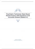 Psychiatric Technician State Board Review Exam || 150 Questions & All Accurate Answers (Rated A+)