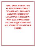 PSM 1 EXAM WITH ACTUAL  QUESTIONS AND CORRECT DETAILED WELL EXPLAINED ANSWERS 2024 NEWEST LATEST UPDATE GRADED A+ WITH 100% GUARANTEED SUCCESS AFTER DOWNLOAD (ALL YOU NEED TO PASS YOUR EXAMS)