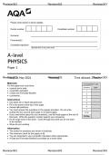 AQA 2024 A Level Physics Papers 1, 2 & 3 with Mark schemes