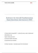 Endeavor Air Aircraft Familiarization Exam Questions And Answers 2025