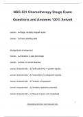 NSG 531 Chemotherapy Drugs Exam  Questions and Answers 100% Solved