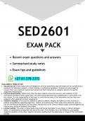 SED2601 EXAM PACK 2025 - DISTINCTION GUARANTEED