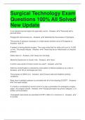 Surgical Technology Exam Questions 100% All Solved New Update