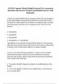 ATI RN Capstone Mental Health Proctored Pre-Assessment Questions and Answers Actual Exam Detailed Answers with Rationales