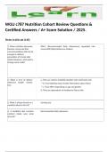 WGU c787 Nutrition Cohort Review Questions & Certified Answers / A+ Score Solution / 2025. 