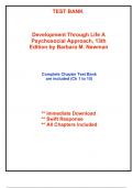 Test Bank for Development Through Life A Psychosocial Approach, 13th Edition by Newman (All Chapters included)