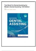 Test Bank for Modern Dental Assisting, 14th Edition by Debbie S. Robinson All Chapters ||Complete A+ Guide