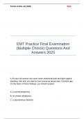 EMT Practice Final Examination (Multiple Choice) Questions And Answers 2025