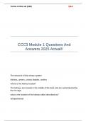 CCC3 Module 1 Questions And Answers 2025 Actual!!