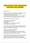 LCSW CLINICAL STUDY GUIDE EXAM QUESTIONS AND ANSWERS