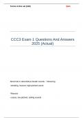 CCC3 Exam 1 Questions And Answers 2025 (Actual)