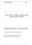 CCC3 EXAM 3 FINAL Questions And Answers 2025 (Actual)