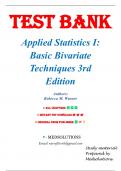 Test Bank for Applied Statistics I, Basic Bivariate Techniques, 3rd Edition by Warner