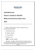 NU 641 (HU-AGPCNP) Women-s Health Midterm Exam (Qns & Ans) 2025