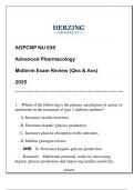 NU 636 (HU-AGPCNP) Advanced Pharmacology Midterm Exam (Qns & Ans) 2025