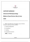 NURS6202 (CU-AGPCNP) Advanced Pathophysiology Midterm Exam (Qns & Ans) 2025.