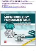 COMPLETE TEST BANK: Microbiology Fundamentals: A Clinical Approach  4th Edition By Marjorie Kelly Cowan Latest Update. 