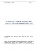 English Language Arts Final Exam Questions And Answers 2025 Actual!!