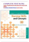 COMPLETE TEST BANK: Timby's Fundamental Nursing Skills and Concepts 12th Edition by Loretta A Donnelly-Moreno Latest Update.