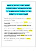 APEA Predictor Exam Missed Questions Part 3 | Questions and Correct Answers | Latest Update 2024/2025 | 100% PASS