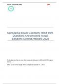 Cumulative Exam Geometry TEST 90- Questions And Answers Actual Solutions Correct Answers 2025