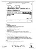 GCSE EDEXCEL CHEMISTRY June 2024 - PAPER 2 Higher Tier Question Paper (1CH0/2H) [VERIFIED]